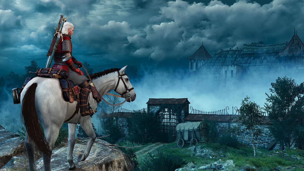 The walled von Everec estate shrouded in mist